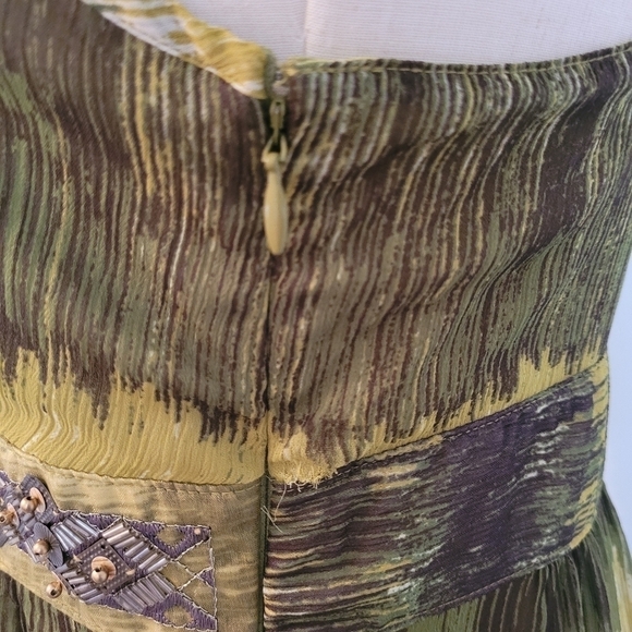 Apt. 9 Green Maxi Dress Beaded at the Waist Sz 6 - Picture 5 of 13